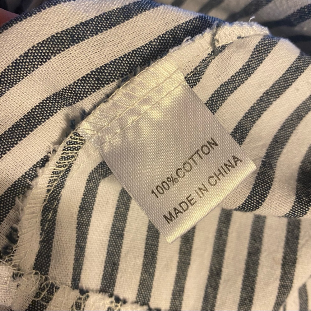 SEEK the LABEL Striped Cotton Romper blue Small - Picture 9 of 10
